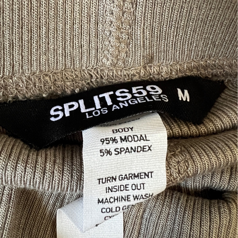 Splits59 Theo Rib Shorts in Taupe- Shorts Only - Picture 10 of 10